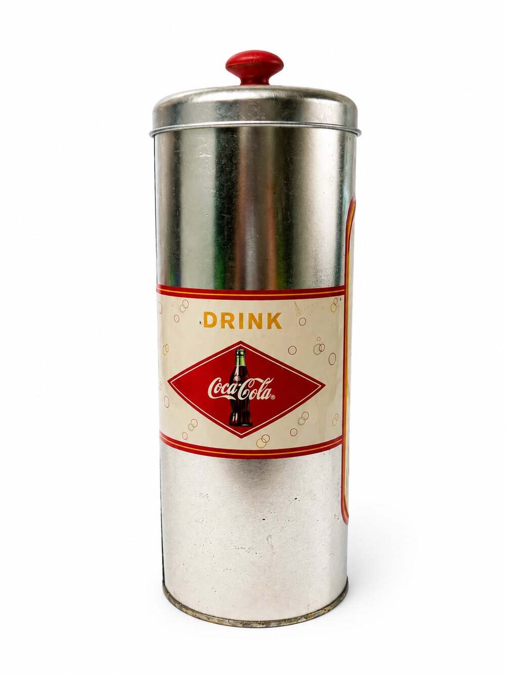 Vintage Coca-Cola Metal Straw Dispenser Holder